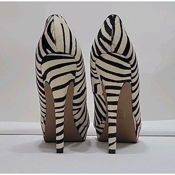 ALDO Jonquiere Zebra Print Platform Pumps Stiletto High Heels Women’s Size 7 - Picture 7 of 16